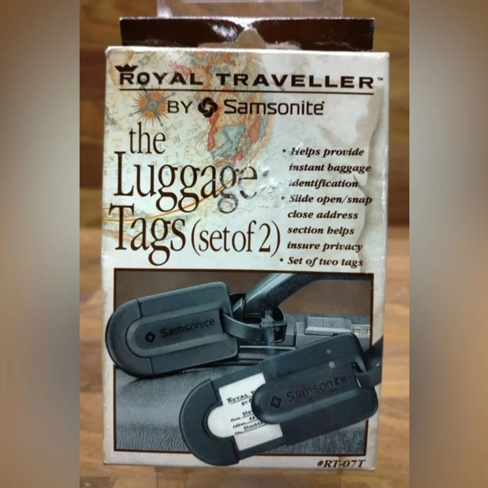 Samsonite Royal Traveller Luggage Tags Set of 2 NIB